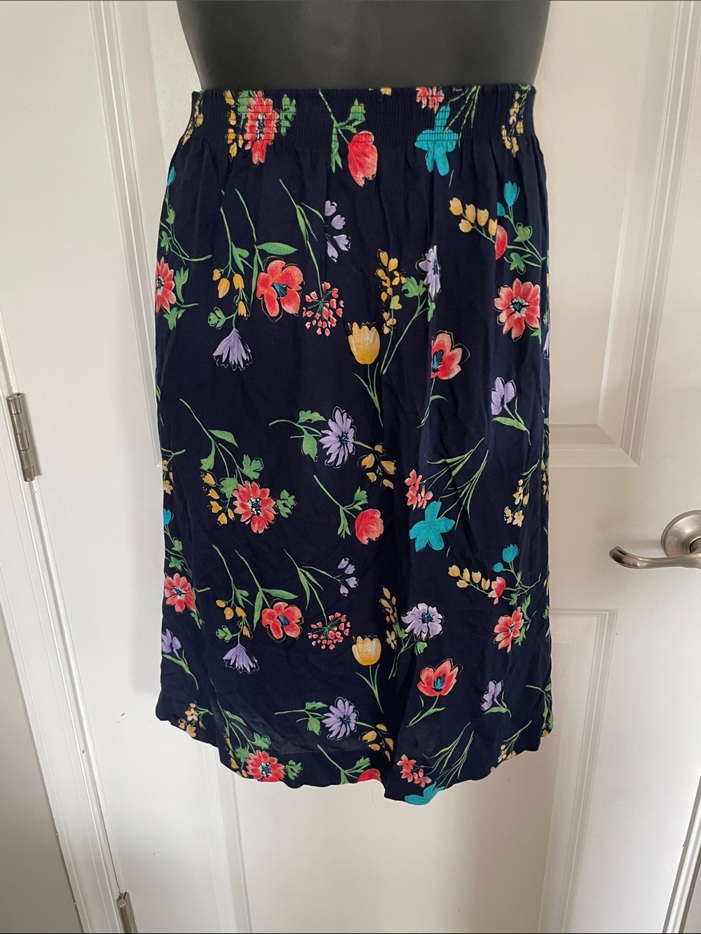 Floral Print Navy Women's Skirt